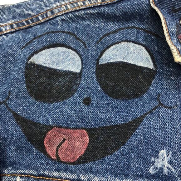 Vintage 1987 Levi’s Denim Jacket Medium Made in USA CUSTOM PAINTED - Picture 4 of 13